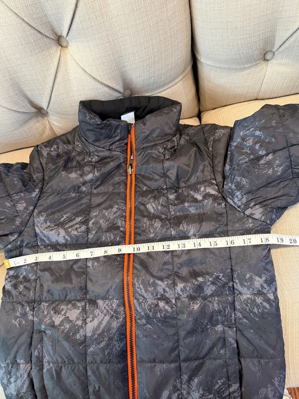 Gerry Jacket Youth L quilted jacket a dark abstract pattern contrast Full Zipper